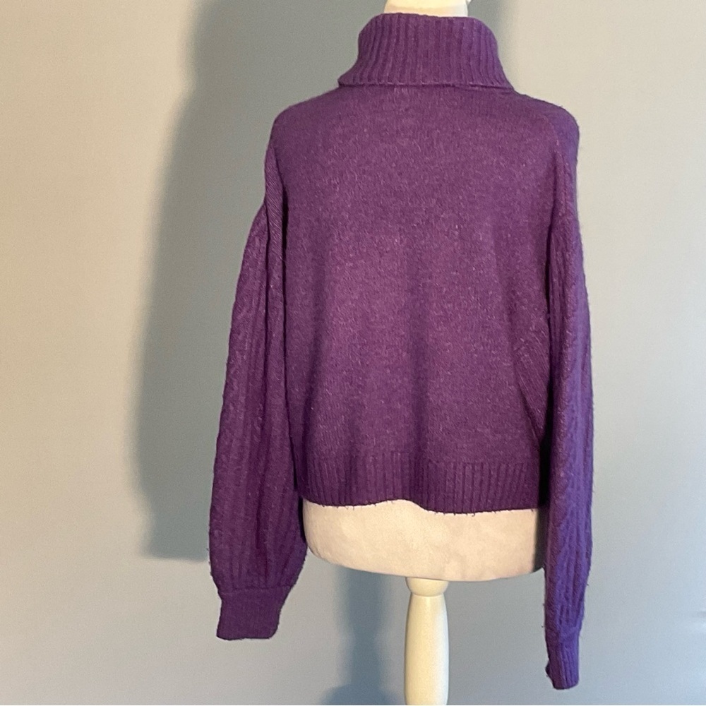 H&M Divided Purple Cable Knit Turtleneck Sweater M - Picture 10 of 16